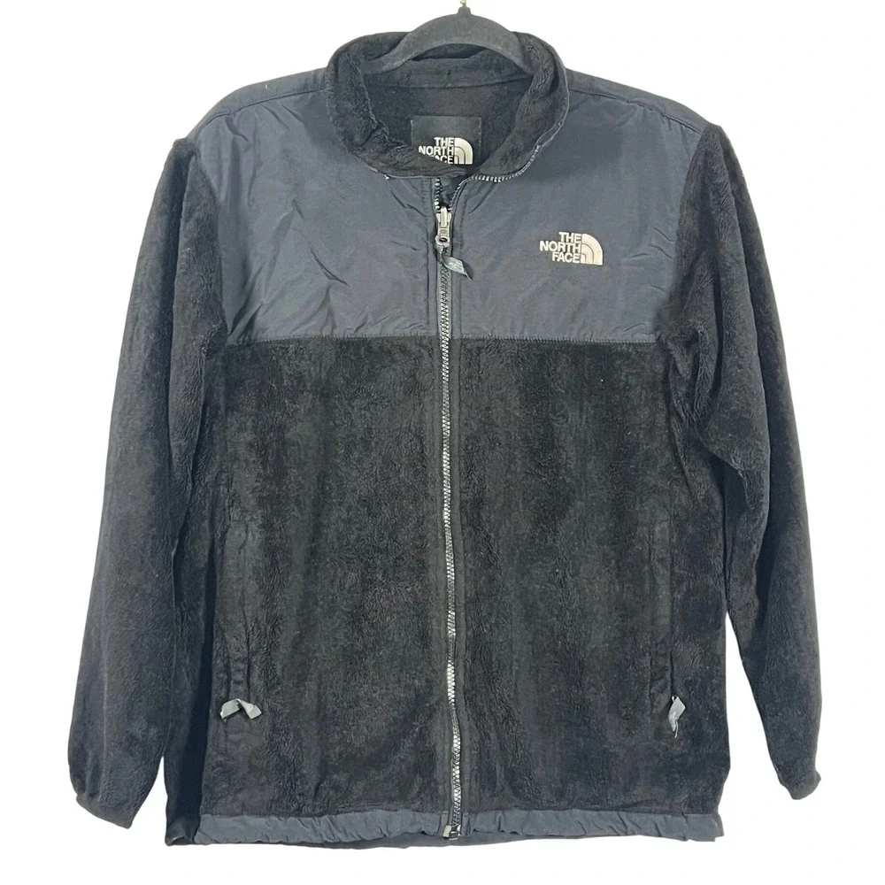The North Face‎ Kids Black Soft Cozy Teddy Zip Up with Nylon Panel Jacket XL